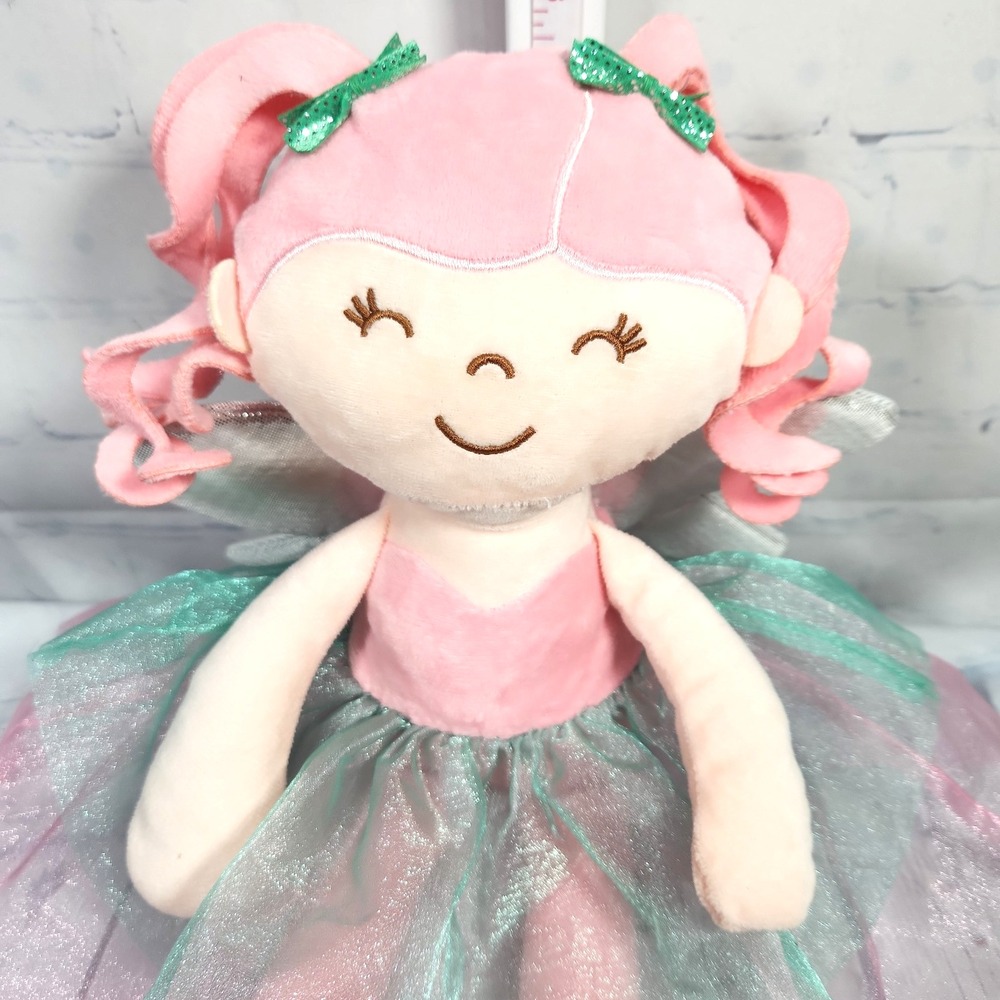 Wondertreats Pink Teal Silver 16" Ballerina Fairy Doll Stuffed Plush Toy